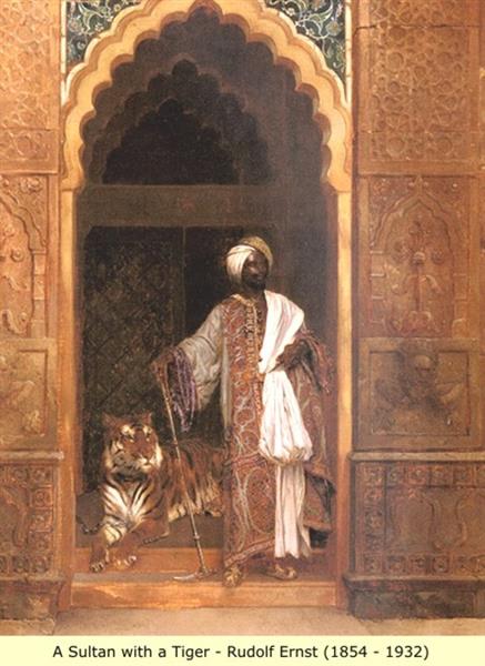 A Moorish Sultan and His Tiger - Rudolf Ernst