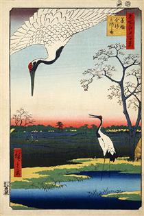 102. Minowa, Kanasugi and Mikawashima - Hiroshige
