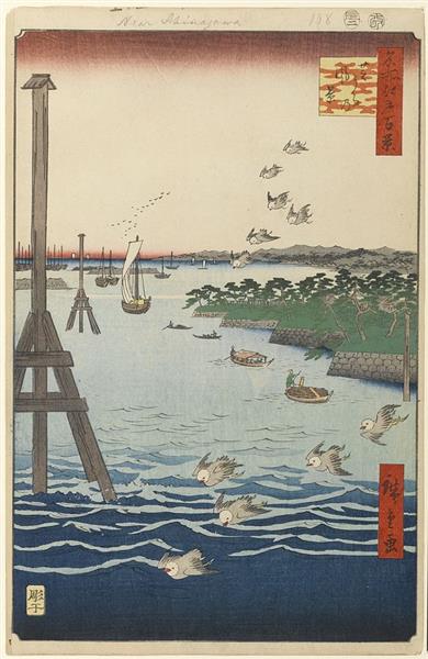108. View of Shiba Coast, 1857 - Утаґава Хіросіґе