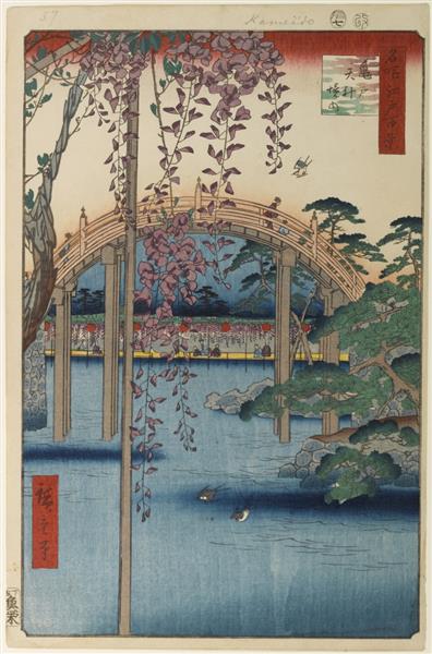 65 (57) Inside Kameido Tenjin Shrine, 1857 - Hiroshige