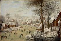 Winterlandscape with a Bird-Trap - Pieter Bruegel, o Jovem