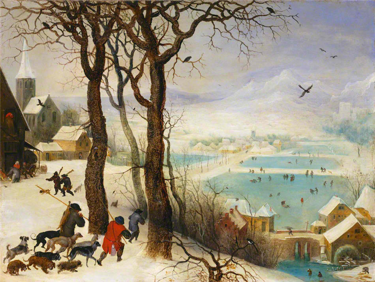 Hunters in the Snow (after Pieter Bruegel the Elder) - Pieter Brueghel the Younger
