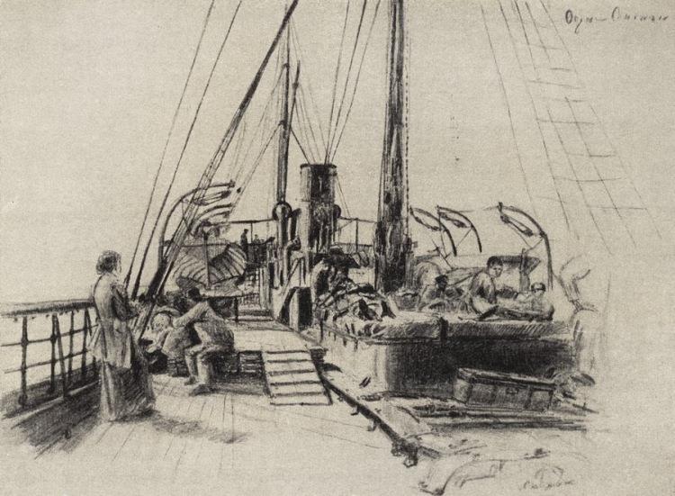 On the steamer Sineus, 1895 - Arkady Rylov