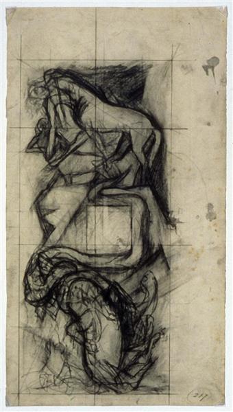 Strangulation of Mythology, Study, 1930 - Хосе Клементе Ороско