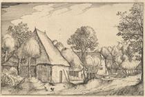 Farmyard, plate 5 from Regiunculae et Villae Aliquot Ducatus Brabantiae - Meister der kleinen Landschaften