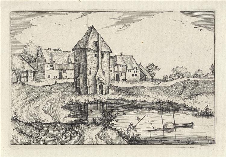 The Pond, plate 9 from Regiunculae et Villae Aliquot Ducatus Brabantiae, c.1610 - Maestro de los Pequeños Paisajes