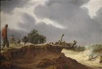 Landscape with Sandy Road - Саломон ван Рейсдал