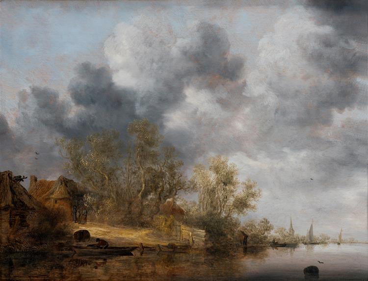 En Hollandsk Flodbred, c.1630 - c.1635 - Саломон ван Рёйсдал