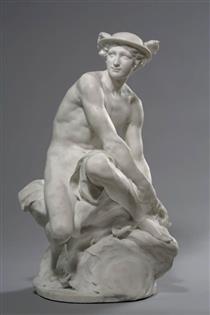 Mercury Attaching his Winged Sandals - Jean-Baptiste Pigalle