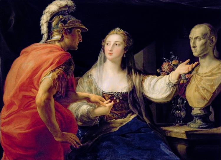 Cleopatra Showing Octavius the Bust of Julius Caesar - Помпео Батоні