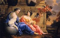The Muses Urania and Calliope. - Simon Vouet