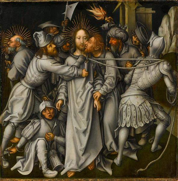 The Kiss of Judas (Grey Passion-2), c.1494 - c.1500 - Hans Holbein l'Ancien