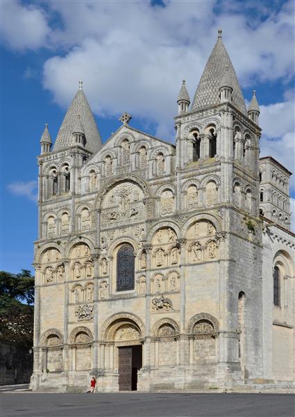 Facade of Angoulême Cathedral, Charente, France, 1110 - 1128 - Romanesque Architecture