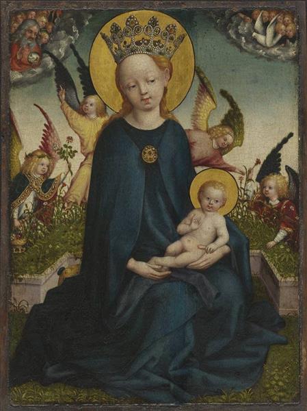 Maria mit dem Jesuskind vor der Rasenbank, c.1440 - Штефан Лохнер