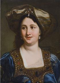 Portrait of a Woman in Turquoise Dress - Giovanni Battista Gaulli