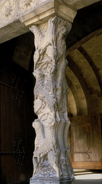 Column of Moissac Abbey, France, c.1060 - Romanesque Architecture