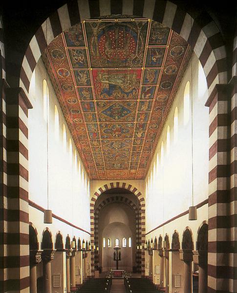Interior of St. Michael's Church, Hildesheim, Germany, 1031 - Романская архитектура