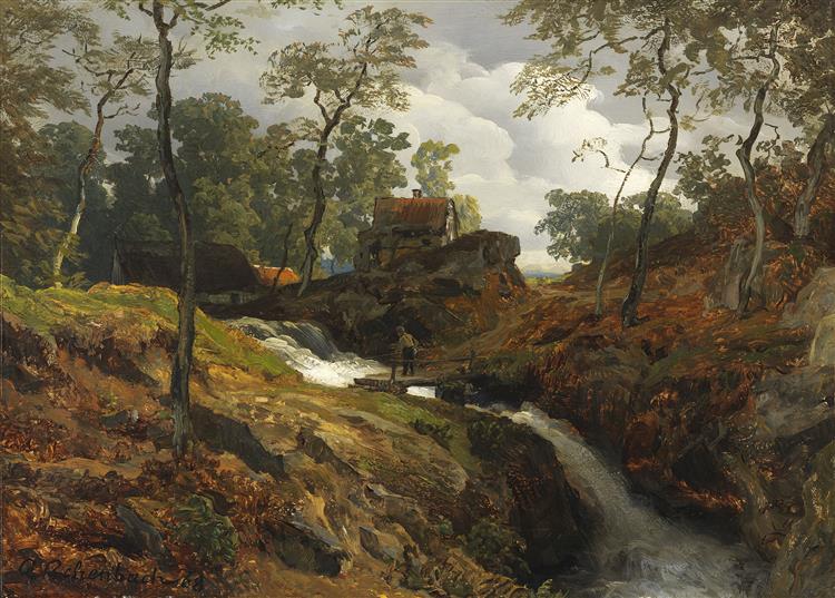 At the torrent, 1868 - Андреас Ахенбах