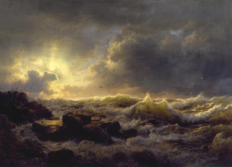It clears up, coast of Sicily, 1847 - Андреас Ахенбах