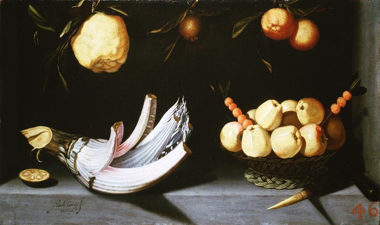 Juan Van Der Hamen, Cardo Y Cesta De Manzanas, 1622 - Хуан Ван дер Амен
