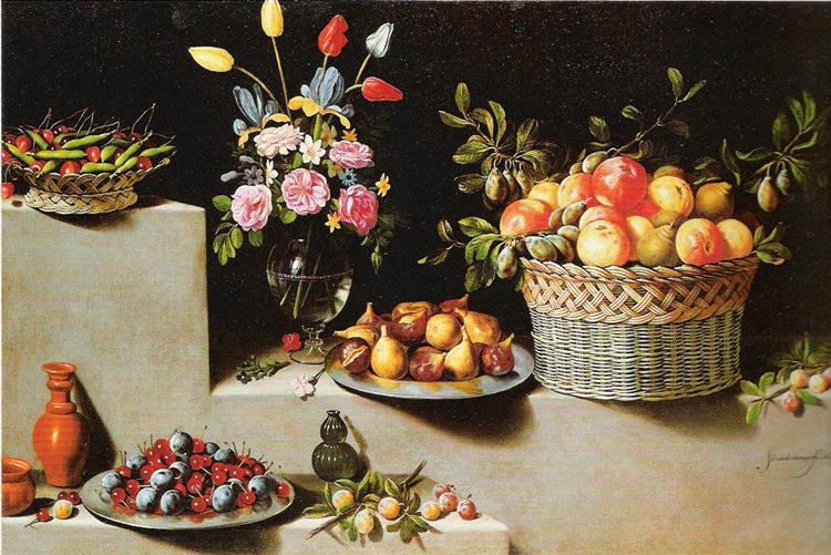 Stillleben Mit Blumen Und Früchten - Juan van der Hamen y León
