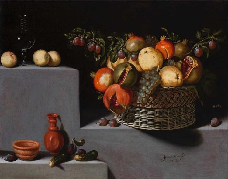 Still Life with Basket and Terracotta Jars, 1629 - Juan van der Hamen
