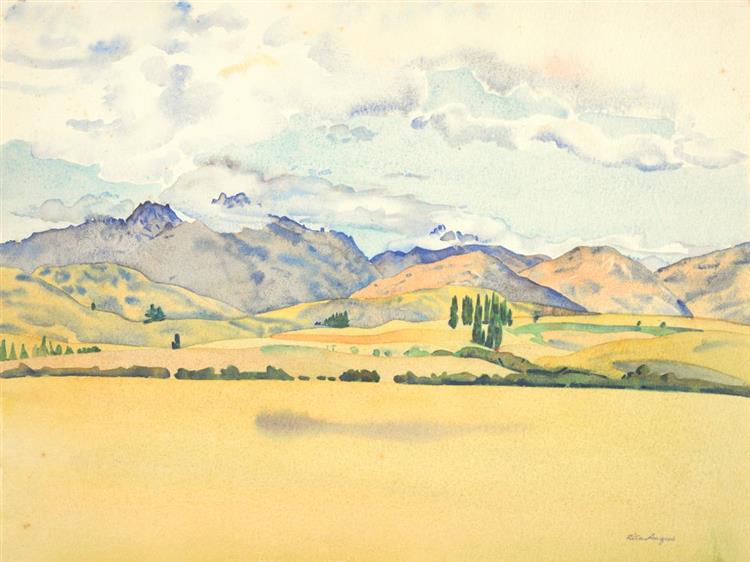 Sketch for Central Otago (Cecil Peak, Arrowtown), 1953 - Rita Angus