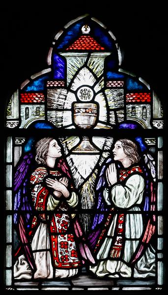 Loughrea St. Brendan's Cathedral. Two Angels Holding a Chalice, c.1908 - Sarah Purser