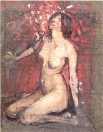Seated Nude with Her Head Thrown Back (Kathleen Kearney) - Sarah Henrietta Purser