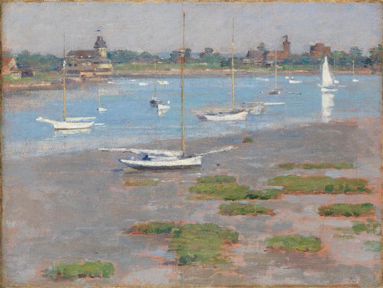 Low Tide, Riverside Yacht Club, 1894 - Теодор Робинсон