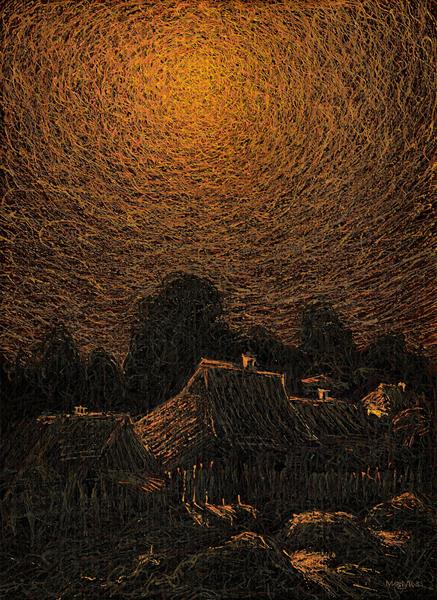 The Houses are Illuminated by the Moonlight, 1983 - Ivan Marchuk