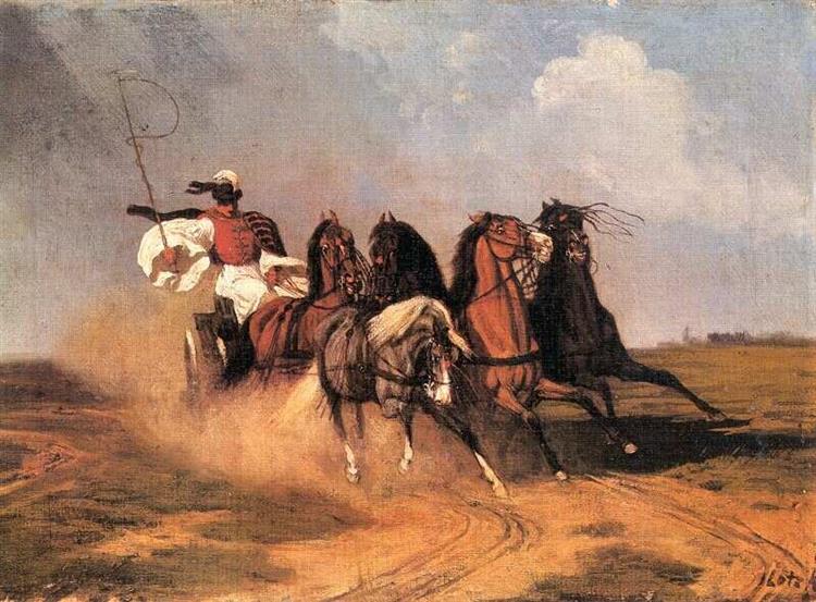 Five in Hand, 1857 - Károly Lotz