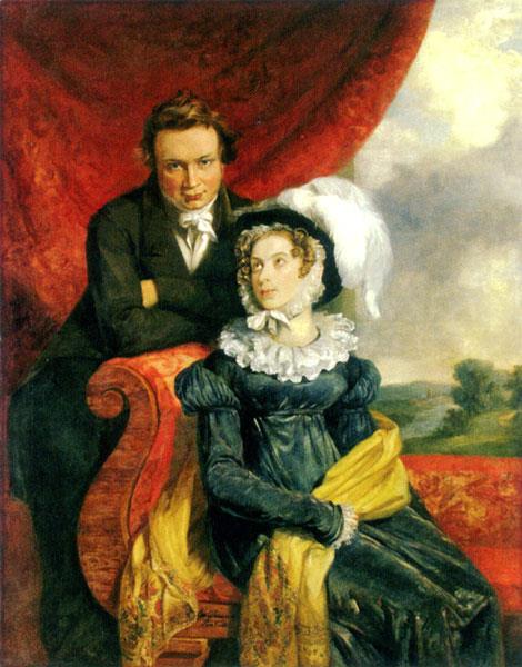 Poet Pavel Megakov with his wife Olga, c.1825 - Джордж Доу