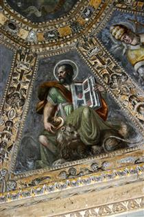 Mark the Evangelist. Detail from the Ceiling of the Altar Chapel in the Cappella Di Sant'aquilino in the Basilica Di San Lorenzo Maggiore in Milan - Carlo Urbino