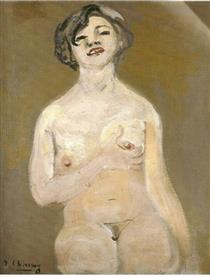 Nude Holding Her Breast - Émilie Charmy
