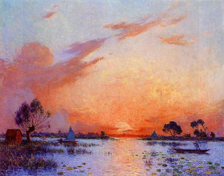 Sunset in Brière, 1925 - Ferdinand du Puigaudeau