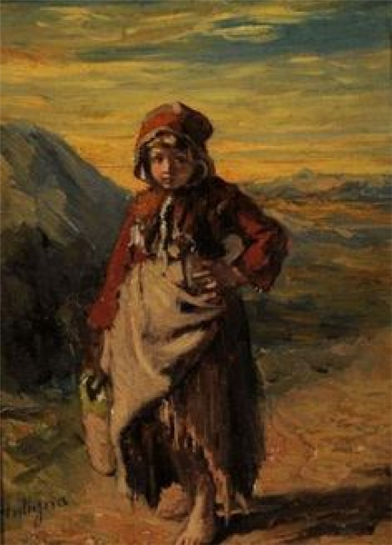 Young Breton in a landscape, c.1870 - Alexandre Antigna