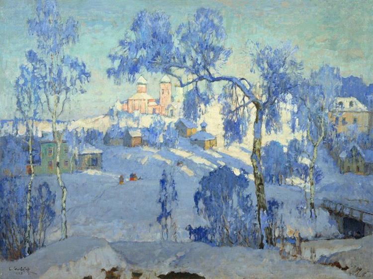 Winter Landscape with Church, 1925 - Constantin Gorbatov
