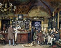 Artists at Cafe Greco in Rome - Ludwig Passini