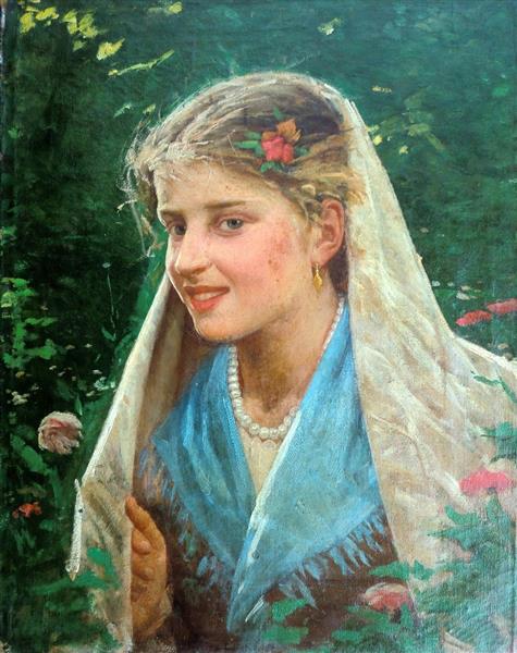 Girl with white veil, 1878 - Noè Bordignon