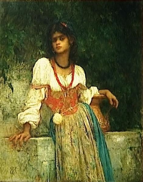 Rosanera at the fountain - Ernest Hébert