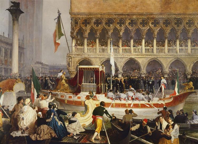Victor Emmanuel II Entering Venice, 7 November 1866, 1866 - Gerolamo Induno