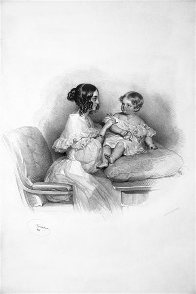 Antonie Countess Batthyany,  bourn Zichy. Wife of Ludwig Graf Batthyany, 1849 - Josef Kriehuber