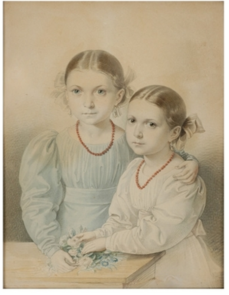 Austrian Family, The Daughters, 1827 - Josef Kriehuber