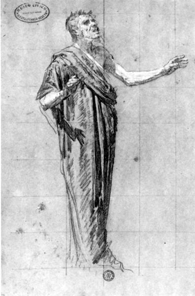 Study of a male figure for the Painting ''Last Judgment'', c.1879 - Noè Bordignon
