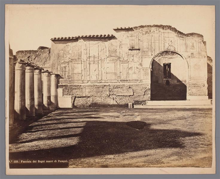 Facade of the new Baths of Pompeii, 1865 - Robert Rive