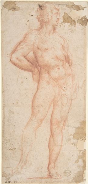 Standing Nude Man (Bacchus), 1600 - Бартоломеус Шпрангер