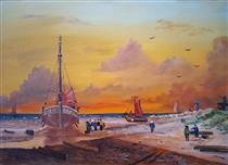 Schiff I Sonnenuntergang - Hans-Peter Emons