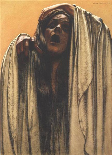 Study for the Wave, 1907 - Carlos Schwabe