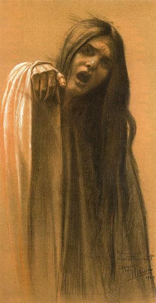 Study for the Wave, 1907 - Carlos Schwabe